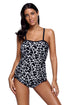 Sexy Monochrome Animal Print Two Piece Tankini Swimsuit