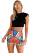 Sexy Multicolor Tribal Print Party High Waist Shorts