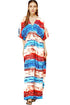 Sexy Multicolored Tie Dye Print Kaftan Maxi Dress