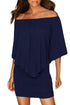 Sexy Multiple Dressing Layered Dark Blue Mini Dress