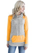 Sexy Mustard Contrast Sleeve Stripe Sweatshirt