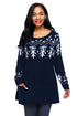 Sexy Navy A-line Casual Fit Christmas Fashion Sweater
