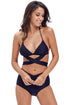 Sexy Navy Blue Sexy Cut Out 2pcs Swimwear