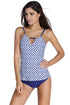 Sexy Navy Coastal Geo Print 2pcs Tankini Swimsuit