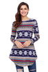 Sexy Navy Geometric Stripes Christmas Snowflake Blouse
