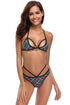 Sexy New Geometric Print Caged Strappy Bikini Swimsuit