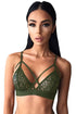 Sexy Olive Strappy Harness Bralette Bra