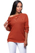 Sexy Orange Crisscross Knitted Long Sweater