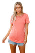 Sexy Orange Crisscross Neckline Short Sleeve Tee