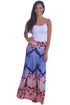 Sexy Orange Plant Printed Maxi Skirt