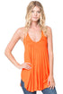 Sexy Orange Racerback Flowy Cami Tank Top