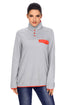 Sexy Orange Stand Collar Buttons Fleece Pullover Top