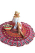 Sexy Peacock Print Red Boho Beach Blanket