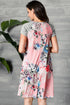 Sexy Pink Backdrop Floral Print A-line Loose T-shirt Dress