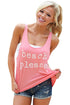 Sexy Pink Beach Please Tank Top