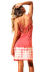 Sexy Pink Fanshaped Strappy Back Tie Dye Beach Dress