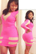 Sexy Pink Nude Sexy Flattering Bodycon Dress