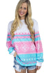 Sexy Pink Snowflake Print Stylish Christmas Jumper