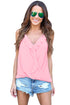 Sexy Pink Wrapped Ruffle Tank