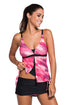 Sexy Pinkish Print Tankini Skort Bottom Swimsuit