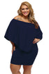 Sexy Plus Size Multiple Dressing Layered Dark Blue Mini Dress