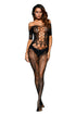 Sexy Pothole Cutout Off Shoulder Lace Bodystocking