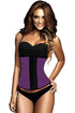 Sexy Purple 9 Steel Bones Latex Under Bust Corset
