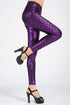 Sexy Purple Metallic Scales Leggings