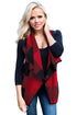 Sexy Red Black Plaid Open Front Vest