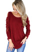 Sexy Red Hollow-out Crisscross Shoulder Top for Women