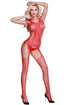 Sexy Red Multi Net Seamless Bodystocking