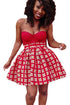 Sexy Red Print Skater African Style Mini Skirt