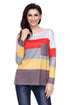 Sexy Red Yellow Colorblock Pocket Pullover Tunic Top