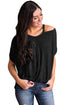 Sexy Relaxing Fit Cold Shoulder Knotted Top in Black