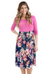 Sexy Rosy Bodice Floral Bottom Boho Dress