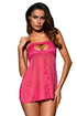 Sexy Rosy Heart Cut out Bust Babydoll with G-string