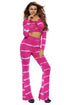 Sexy Rosy Tie Dye Print Sexy Two Piece Pant Set
