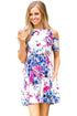 Sexy Ruffled Cold Shoulder White Floral Dress