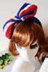 Sexy Rushed Multicolor Rabbit Ears Blue Headband