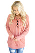 Sexy Rust Red Women’s Lace up Sweatshirt Jumper
