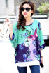 Sexy Scoop Neck Flower Butterfly Chiffon Blouse