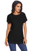 Sexy Side Button Detail Black Short Sleeve Shirt