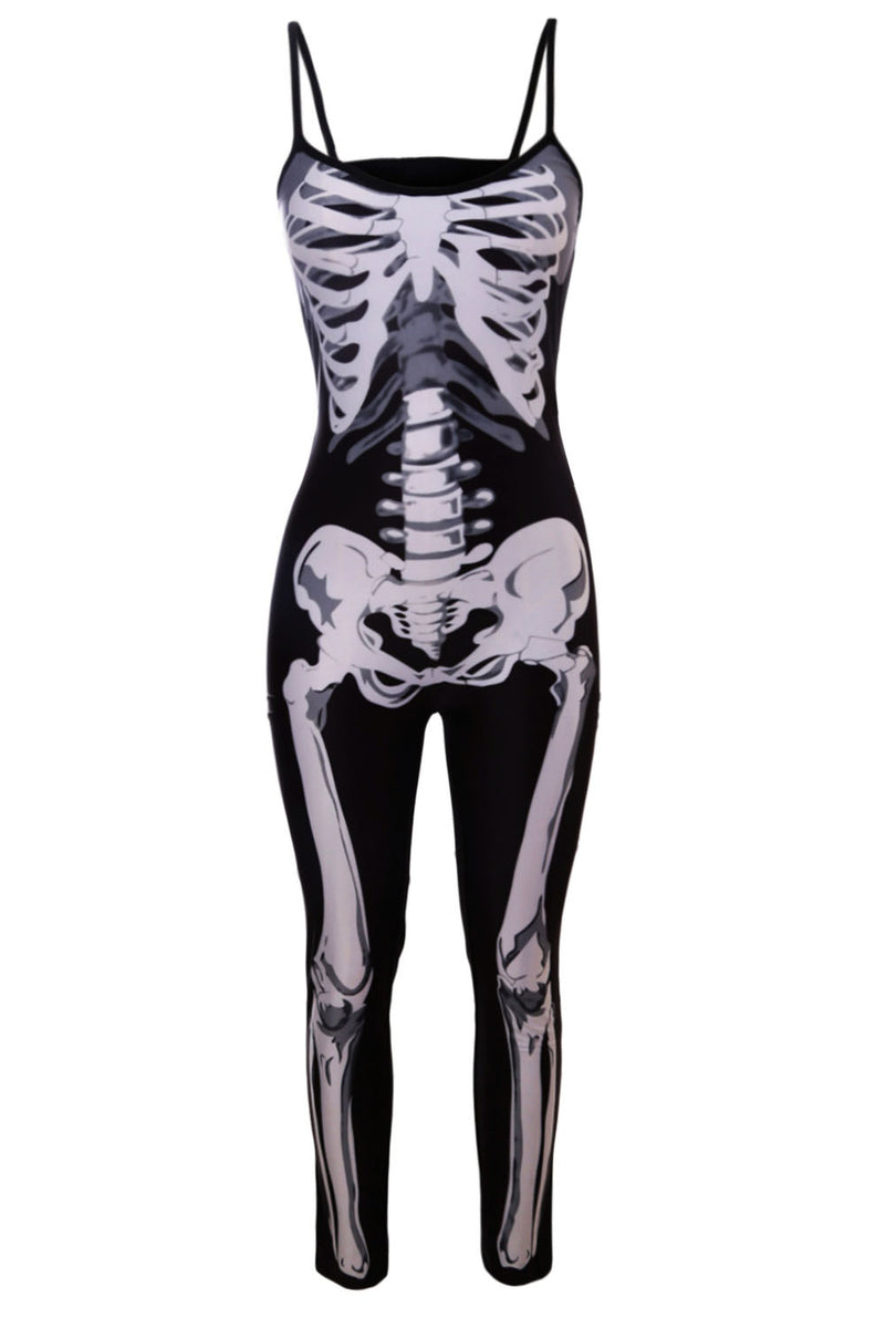 Sexy Skeleton Jumpsuit Women Halloween Costume Sexy Affordable Clothing 0411