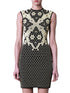 Sexy Sleeve 3D Honeycomb Knit Print Dress