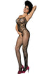 Sexy Sleeveless Floral Tattoo Body Stocking