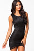 Sexy Sleeveless Hollow-out Back Red Lace Club Dress