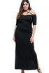 Sexy Strap Detail Plus Maxi Dress with Side Slits