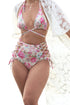 Sexy Strappy Floral Print Retro High Waist Swimsuit
