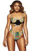 Sexy Stylish African Print Cut out High Waist Swimsuit