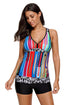 Sexy Stylish Multiple Print Tankini and Shorts